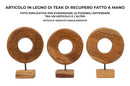 Scultura Dorat Cerchio 20x10x28 cm in Teak Riciclato         