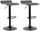 Set 2 Sgabelli 38x40x54/74 cm in Ecopelle con Base Nera Grigio