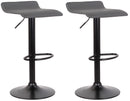 Set 2 Sgabelli 38x40x54/74 cm in Ecopelle con Base Nera Grigio
