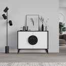 Madia 2 Ante 110x35,6x82 cm in MDF Gora Bianco