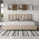 Letto Matrimoniale Imbottito in Similpelle Annalisa Large Tortora Varie Misure