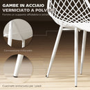Set 4 Sedie da Pranzo Design Moderno con Schienale Traforato in Plastica Bianco    