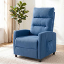 Poltrona Massaggiante e Reclinabile a 160° con Poggiapiedi e Telecomando, 66x91x108 cm, in Ciniglia Blu Scuro      