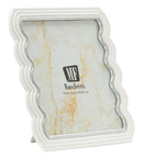 Cornice Curty 25,2x1,7x30,3 cm in Resina e Vetro Bianco e Argento      