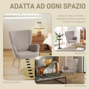 Poltrona per Salotto Moderna 71x74x97,5 cm con Schienale Alto in Tessuto Sherpa Grigio  