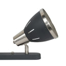 Plafoniera con 4 Faretti LED da Soffitto Orientabili in Metallo Cromato Nero Ø13x16x72 cm 
