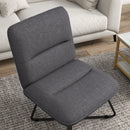 Poltrona Imbottita 61x68x83,5 cm in Tessuto Grigio Scuro