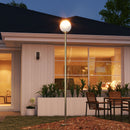 Lampioncino da Giardino Impermeabile Paralume Rotondo Ø25x223A cm con Palo in Acciaio Bianco Crema e Argento