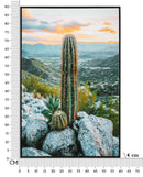 Stampa su Tela Laccata con Cornice Cactus 60x4x90 cm in Pino e Tela e Plastica      