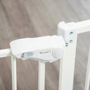 Cancelletto di Sicurezza per Cani con Porta Piccola Montaggio a Pressione Chiusura Automatica 74-80x91,4 cm Bianco