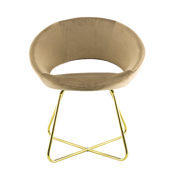 Poltroncina Vintage 66x65x68 cm in Tessuto Effetto Velluto Tortora prezzo