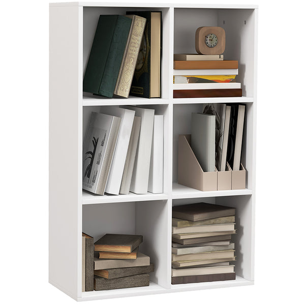 Libreria a Cubi 65,5x30x97,5 cm 6 Vani a Giorno Rivestimento in Melamina Bianco acquista