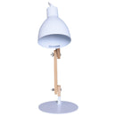 Lampada da Tavolo Scrivania Pieghevole in Legno e Metallo Bianco 