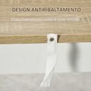Tavolo da Bar con 3 Mensole e Barre Protettive 112x57x106 cm in Acciaio e Truciolato Bianco