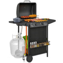 Barbecue a Gas con 3 Bruciatori Indipendenti 108x54x97 cm Coperchio con Termometro Nero   