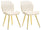 Set 2 Sedie Paris Space Crema e Oro 46x58x77 cm in Legno e Ferro