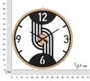Orologio da Muro Clips 60x2,5x60 cm in Ferro e MDF Nero e Marrone      
