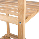 Scaffale a Colonna da Bagno 33x32x77,5 cm Armadio Organizer 3 Ripiani in Legno Bambù