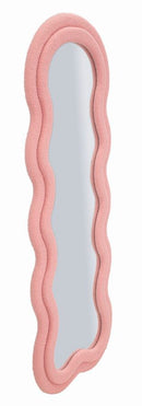 Specchio da Muro Teddy Rosa 60x4x160 cm in MDF e Poliestere e Specchio Rosa      