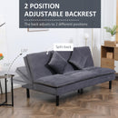 Divano Letto 2 Posti 181x92x84 cm in Tessuto Effetto Velluto Grigio