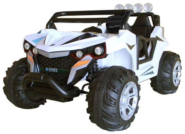 Macchina Elettrica per Bambini 12V 2 Posti E-Cross Bianca sconto