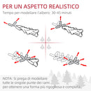 Albero di Natale 210 cm 2445 Rami Design a Carniera con Base in Metallo Verde      