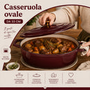Casseruola Pesante Ø33 cm Pentola Olandese in Ghisa Conservazione Calore Bordeaux      