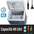 Frigorifero Elettrico Portatile 40L Caldo e Freddo Spina 230V e 12V Portatile con Ruote e Maniglia Blu      