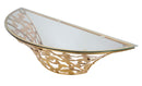 Console da Murro Butterflies 120x40,5x37,2 cm in Ferro e Vetro Oro      