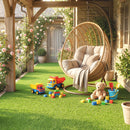 Prato Artificiale 1x4 m Tappeto Sintetico con Altezza 10mm Drenante in PP Verde      
