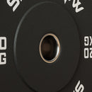 Set 2 Dischi Pesi da 20kg in Gomma con Foro da 2"/5 cm per Manubri e Bilancieri Nero    