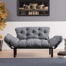 Divano letto Nitta grigio 190x70 cm braccioli reclinabili