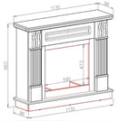 Camino Elettrico da Pavimento 96x113x30 cm Effetto Fiamma 1500W Verona Mini & Mars Bianco