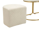 Tavolo da Caffè con 2 Puff Relax 79x45x44 cm in Pino e MDF e Spugna e Poliestere e Metallo      