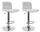 Set 2 Sgabelli Bar 41x46x86/107 cm in Poliestere Rafael Cromo-Grigio Chiaro