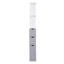 Mobiletto a Colonna da Bagno Salvaspazio in Legno Bianco 15x33x136 cm 