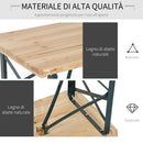 Set Birreria da Esterno Tavolo e 2 Panche con Schienale Pieghevoli in Legno di Abete 