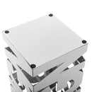 Portaombrelli Design Quadrato 49x15,5x15,5 cm Vaschetta Salvagoccia in Ferro Bianco      