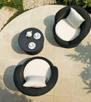 Set da Giardino 2 Poltrone Tavolino e Poggiapiedi in Wicker Ranieri Malibù