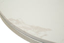 Tavolinetto Istanbul Ø56x68 cm in Ferro e Marmo Argento e Bianco      