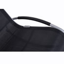 Sedia a Dondolo da Giardino Impermeabile in Alluminio Nero 120x61x88 cm 