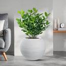 Vaso da Esterno Interno Design a Sfera Ø40x33 cm Botticelli in Resina Bianco 