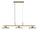 Lampadario Emily 3 Luci Vetro Grigio 100x24x18 cm in Ferro e Vetro Oro e Grigio