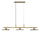 Lampadario Emily 3 Luci Vetro Grigio 100x24x18 cm in Ferro e Vetro Oro e Grigio