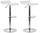 Set 2 Sgabelli 38x40x54/74 cm in Ecopelle con Base Cromata Bianco