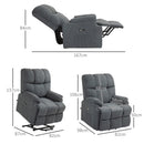 Poltrona Alzapersona con Telecomando e Poggiapiedi 84x96x100 cm Grigio Scuro  