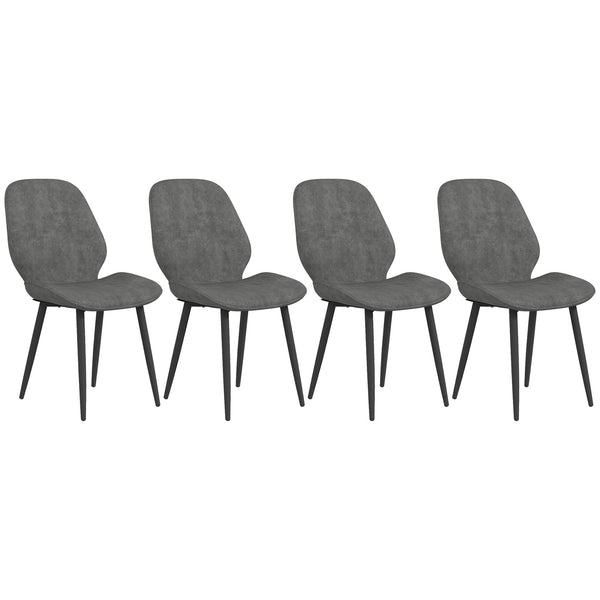 Set 4 Sedie 46x56x86 cm in Tessuto Effetto Velluto Grigio online