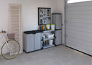 Scaffale 3 Ripiani 80x40x85 cm in Resina PVC Grigio    