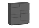 Credenza 2 Ante 120x44x126 cm Pongo 2A Grigio Antracite Opaco  
