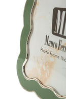 Cornice Charlotte 15,7x1,3x21,1 cm in Zinco e Vetro Verde e Argento      